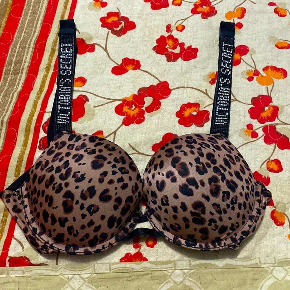 Victoria’s Secret Rhinestone Shimmer Leopard Bra